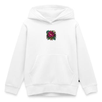 Tropische Pinkpeony Florale Explosion - Kinder Premium Organic Hoodie - Weiß - Vorne - AI Model Kid Female (0cm)