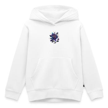 Rose de cristal Bleu Nuit - Sweat Premium à capuche enfant bio - blanc - Devant - AI Model Kid Female (0cm)