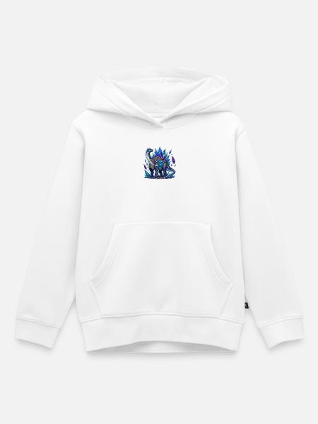 Eisblauer Kristalldrache - Kinder Premium Organic Hoodie - Weiß