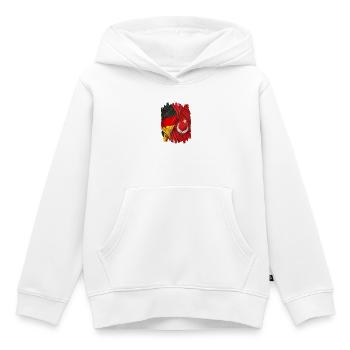 Drapeaux fiers de l’Allemagne et de la Turquie - Sweat Premium à capuche enfant bio - blanc - Devant - AI Model Kid Female (0cm)
