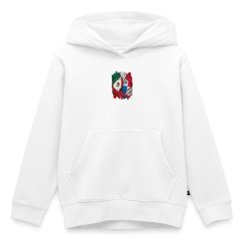Fiers des drapeaux du Mexique et du Panama - Sweat Premium à capuche enfant bio - blanc - Devant - AI Model Kid Female (0cm)