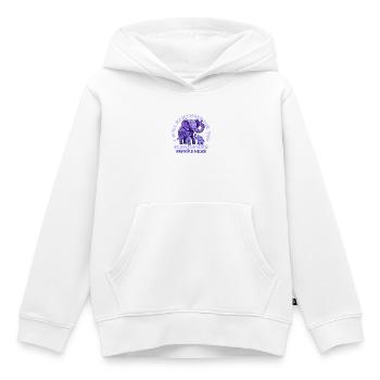 Je me souviens pour vous – l’éducation à Alzheimer - Sweat Premium à capuche enfant bio - blanc - Devant - AI Model Kid Female (0cm)