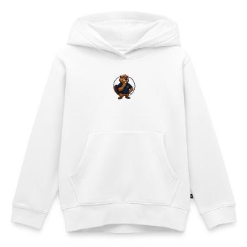 Benno Biber, banquier - Sweat Premium à capuche enfant bio - blanc - Devant - AI Model Kid Female (0cm)