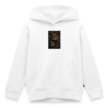 Léopard en furie parmi les blocs - Sweat Premium à capuche enfant bio - blanc - Devant - AI Model Kid Female (0cm)