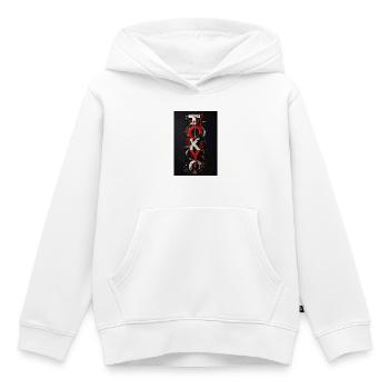 Tokyo Neon Identity Vertical - Sweat Premium à capuche enfant bio - blanc - Devant - AI Model Kid Female (0cm)