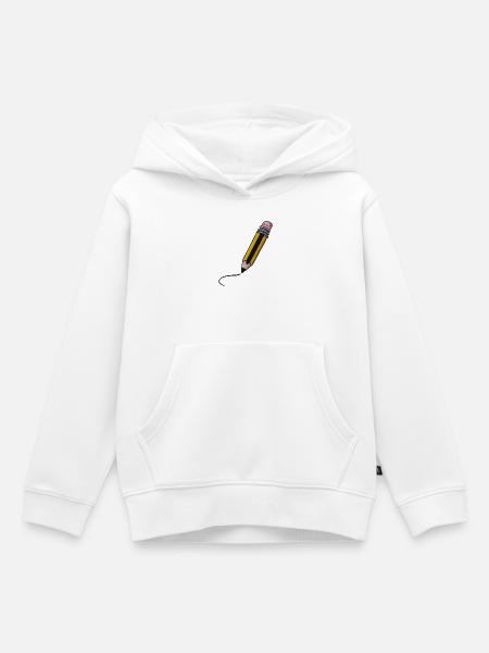 Freundlicher Kawaii Bleistift - Kinder Premium Organic Hoodie - Weiß