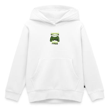 Le jeu vidéo est là où je me sens libre de manette, - Sweat Premium à capuche enfant bio - blanc - Devant - AI Model Kid Female (0cm)