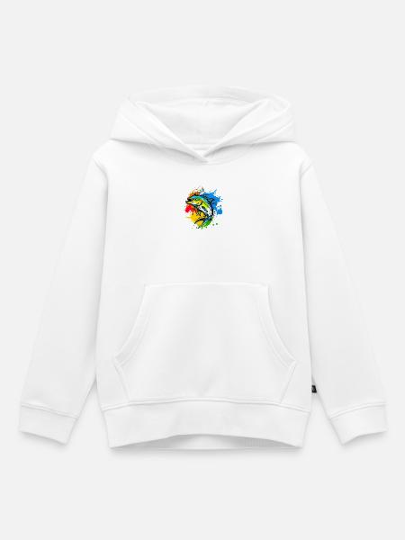 Angler Grafik - Kinder Premium Organic Hoodie - Weiß