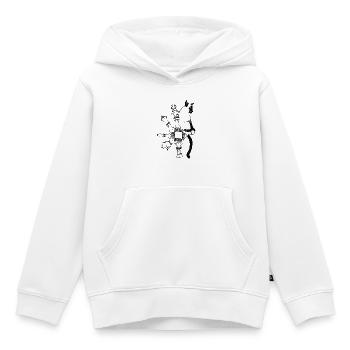 CHAT SIAMOIS - ÉCHECS SIAMOIS - Sweat Premium à capuche enfant bio - blanc - Devant - AI Model Kid Female (0cm)