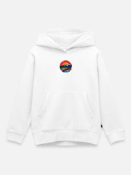 Rudern Illustration - Kinder Premium Organic Hoodie - Weiß