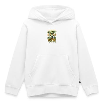 Super Papi Pas Besoin De Cheveux Humour - Sweat Premium à capuche enfant bio - blanc - Devant - AI Model Kid Female (0cm)