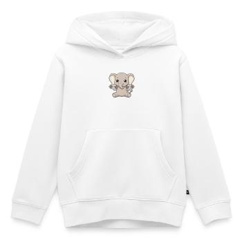 baby elefant mit hanteln fitness gym motiv - Kinder Premium Organic Hoodie - Weiß - Vorne - AI Model Kid Female (0cm)