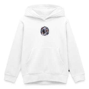 Ninja d’hiver dans le village enneigé - Sweat Premium à capuche enfant bio - blanc - Devant - AI Model Kid Female (0cm)