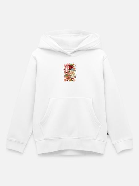Erdbeer-Erdbeeren - Kinder Premium Organic Hoodie - Weiß