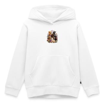 Häkelkatzen im Blumengarten - Kinder Premium Organic Hoodie - Weiß - Vorne - AI Model Kid Female (0cm)