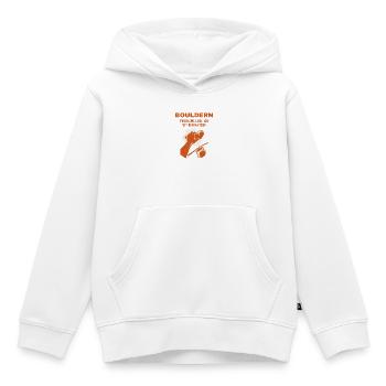 Bouldern Probleme Löse Ich Mit Den Händen - Kinder Premium Organic Hoodie - Weiß - Vorne - AI Model Kid Female (0cm)