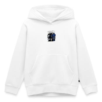Bats-toi pour ta vie – Motif du pouvoir bleu - Sweat Premium à capuche enfant bio - blanc - Devant - AI Model Kid Female (0cm)