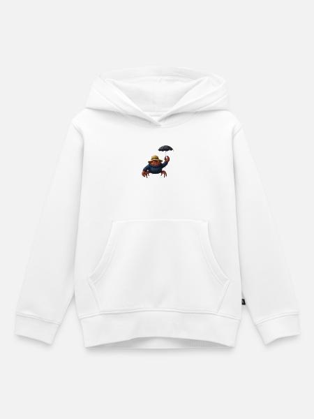 Wütende Krabbe Mit Regenschirm Regenwetter - Kinder Premium Organic Hoodie - Weiß