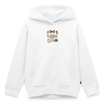 C’est une prof, je peux le dire | Professeur léopard mignon - Sweat Premium à capuche enfant bio - blanc - Devant - AI Model Kid Female (0cm)