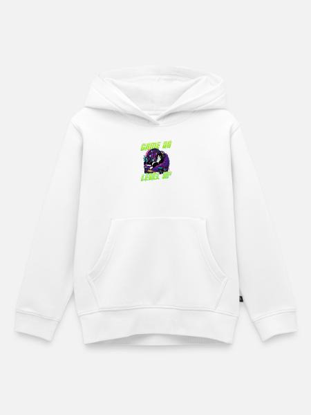 Gamer Gaming Cat Video Game - Kinder Premium Organic Hoodie - Weiß