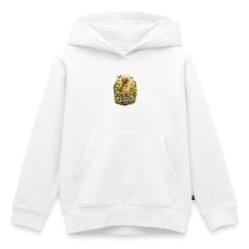 Einfach Glücklich Golden Retriever Blumenwiese - Kinder Premium Organic Hoodie - Weiß - Vorne - AI Model Kid Female (0cm)