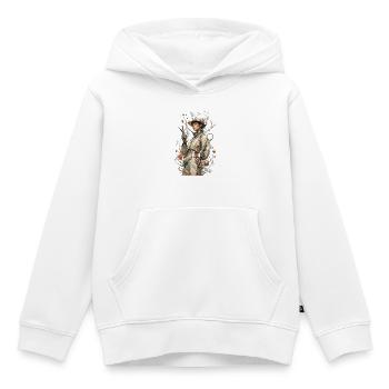 Steampunk-Blumenastronaut - Kinder Premium Organic Hoodie - Weiß - Vorne - AI Model Kid Female (0cm)