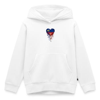 Liechtenstein Venezuela Flaggenherz Tropfenkunst - Kinder Premium Organic Hoodie - Weiß - Vorne - AI Model Kid Female (0cm)