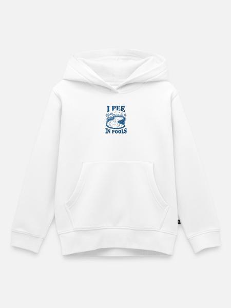 Ich pinkle in Pools - Kinder Premium Organic Hoodie - Weiß