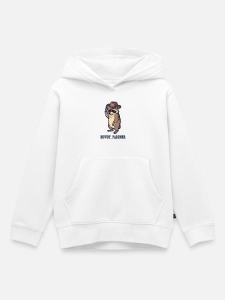 Waschbär-Rancher mit Cowboyhut - Kinder Premium Organic Hoodie - Weiß
