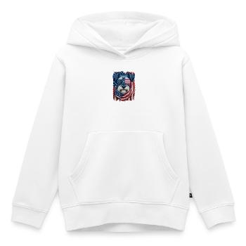 Patriotischer US-Schnauzer Stars Stripes Pride - Kinder Premium Organic Hoodie - Weiß - Vorne - AI Model Kid Female (0cm)