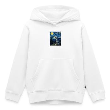 Sternennacht-Schnauzer-Kunstparodie-Porträt - Kinder Premium Organic Hoodie - Weiß - Vorne - AI Model Kid Female (0cm)
