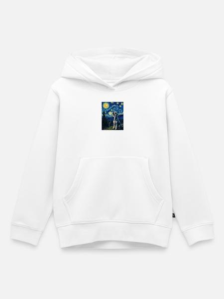 Sternennacht-Schnauzer-Kunstparodie-Porträt - Kinder Premium Organic Hoodie - Weiß