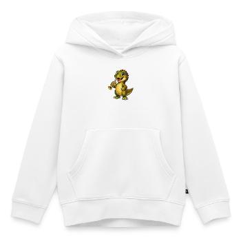 Dino mit Trompete - Kinder Premium Organic Hoodie - Weiß - Vorne - AI Model Kid Female (0cm)