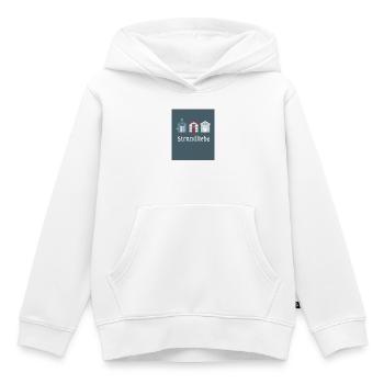 Strandliebe – Küstenposter Minimalistisch - Kinder Premium Organic Hoodie - Weiß - Vorne - AI Model Kid Female (0cm)