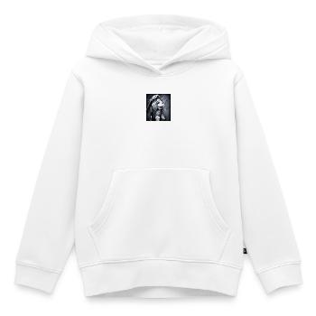 Rabenporträt Gothic Stil - Kinder Premium Organic Hoodie - Weiß - Vorne - AI Model Kid Female (0cm)