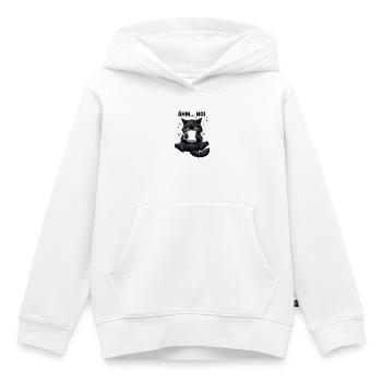 Morgenmuffel Katze mit Kaffee Ähm No - Kinder Premium Organic Hoodie - Weiß - Vorne - AI Model Kid Female (0cm)