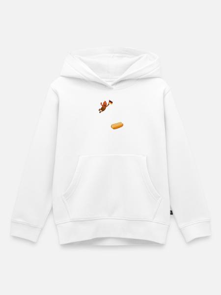 Schnitzel, das in ein Brötchen - Kinder Premium Organic Hoodie - Weiß
