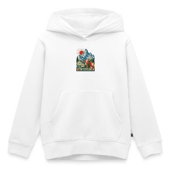 Schweizer Bergkuh im Sonnenaufgang - Kinder Premium Organic Hoodie - Weiß - Vorne - AI Model Kid Female (0cm)
