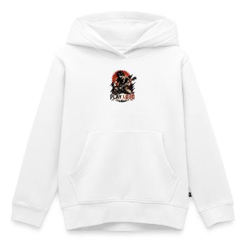 Play Loud Gitarren-Motiv - Kinder Premium Organic Hoodie - Weiß - Vorne - AI Model Kid Female (0cm)