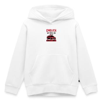 Endlich 18 Wo Ist Mein Auto Geburtstags Motiv - Kinder Premium Organic Hoodie - Weiß - Vorne - AI Model Kid Female (0cm)