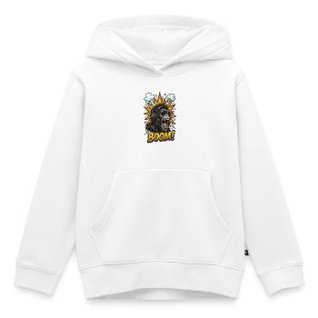 Cooler Schimpanse mit Kopfhörer Comic Design - Kinder Premium Organic Hoodie - Weiß - Vorne - AI Model Kid Female (0cm)