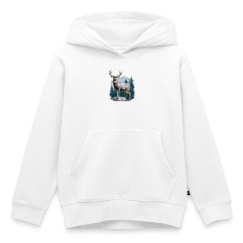 Hirsch mit Geweih - Kinder Premium Organic Hoodie - Weiß - Vorne - AI Model Kid Female (0cm)