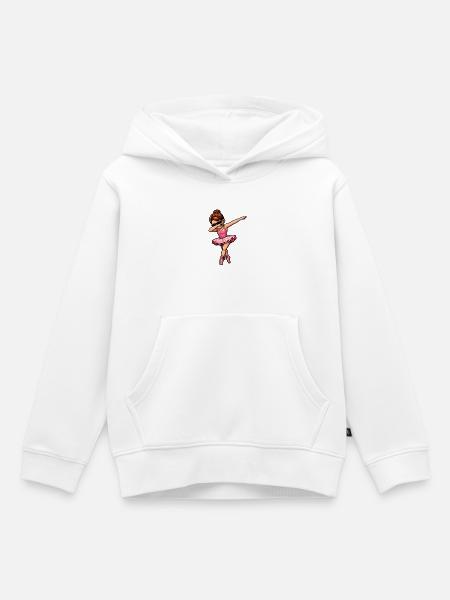 Dabbing Brünette Ballerina - Kinder Premium Organic Hoodie - Weiß