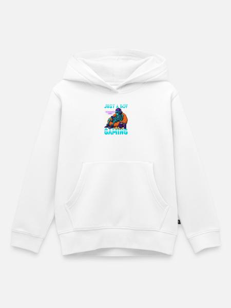 Skeleton Gamer Gaming Halloween - Kinder Premium Organic Hoodie - Weiß
