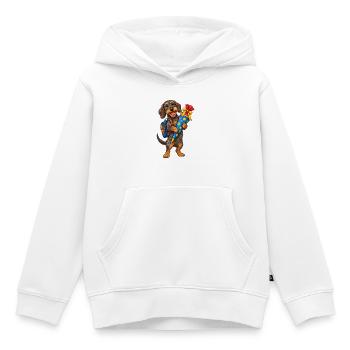 Dackel Schulanfang – Einschulung mit Schultüte - Kinder Premium Organic Hoodie - Weiß - Vorne - AI Model Kid Female (0cm)