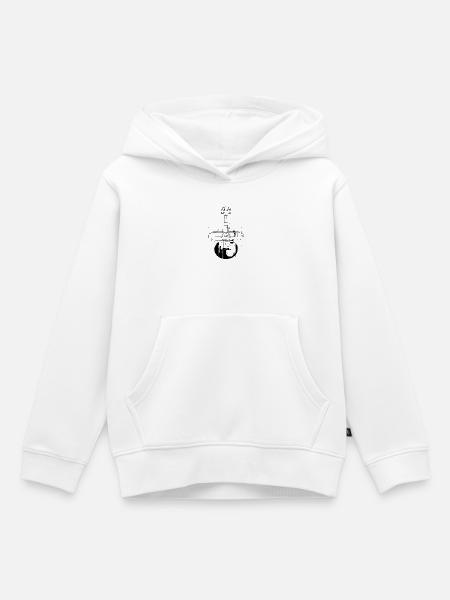 Ukulele Zeichnung - Kinder Premium Organic Hoodie - Weiß