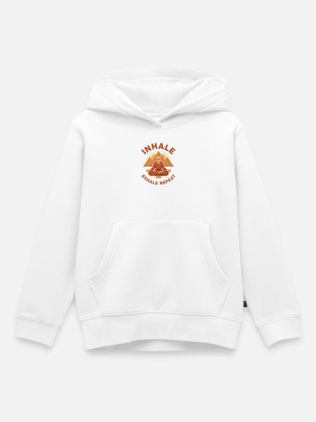 Einatmen, ausatmen, wiederholen - Kinder Premium Organic Hoodie - Weiß