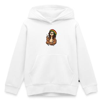 Cooles Rastafari Faultier - Kinder Premium Organic Hoodie - Weiß - Vorne - AI Model Kid Female (0cm)