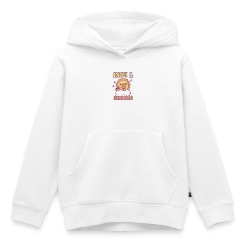 Niedliche Sonne mit Toast und Kaffee Rise and Shine - Kinder Premium Organic Hoodie - Weiß - Vorne - AI Model Kid Female (0cm)