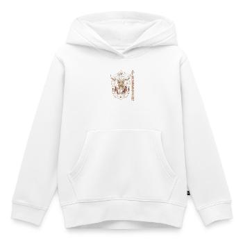 Freiheitsbullenkopf Ornament - Kinder Premium Organic Hoodie - Weiß - Vorne - AI Model Kid Female (0cm)